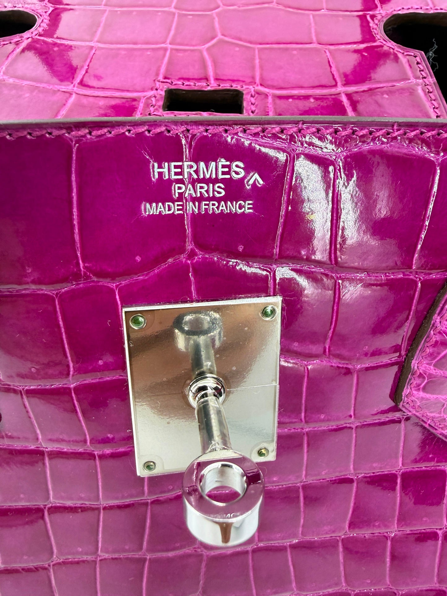 Hermes JPG Birkin Shoulder 5J Rose Scheherezade Shiny Porosus Crocodile leather palladium hardware