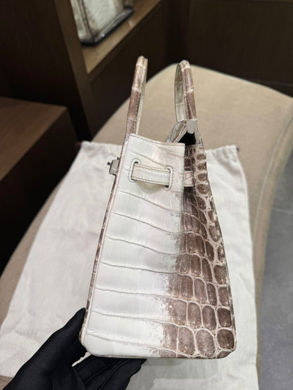 Hermes Birkin 25 Himalaya crocodile leather Palladium Hardware