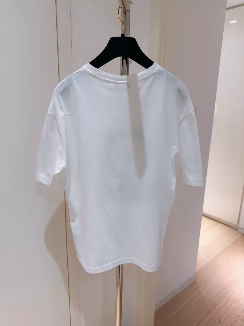 Christian Dior Paris Wheat Print Short-Sleeve T-Shirt