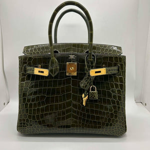 Hermes Birkin 30 Vert Veronese Shiny Niloticus Gold hardware