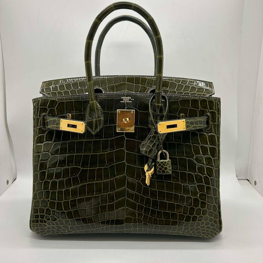 Hermes Birkin 30 Vert Veronese Shiny Niloticus Gold hardware