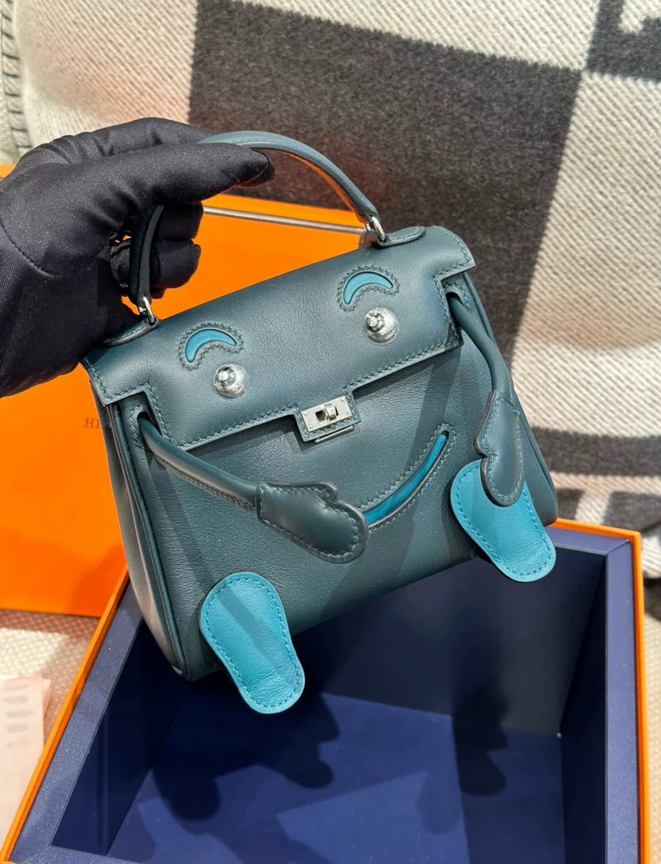 Hermès Kelly Doll Green Cypress Swift Palladium Hardware - Wararni