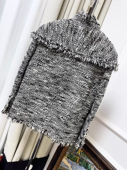 Chanel 04A black and white tweed jacket