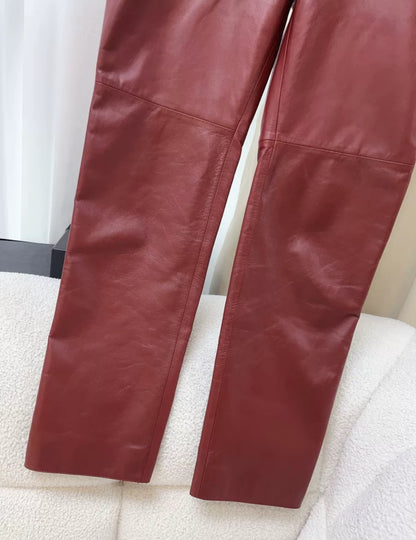 Chanel 22K Burgundy Leather pants