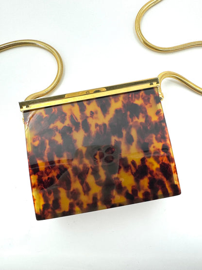 CHANEL 1997 Tortoiseshell shoulder bag with gold hardware