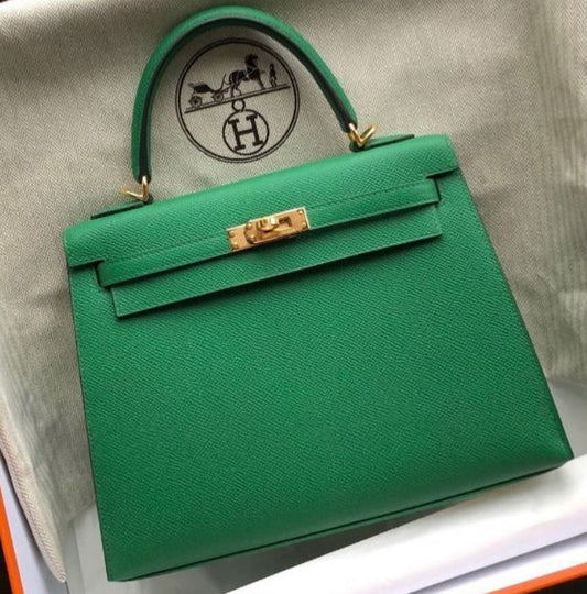 Hermes Kelly 25 Cactus Epsom leather gold hardware