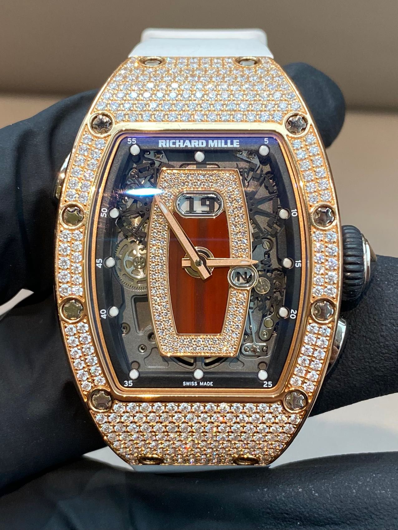 Richard Mille RM 037 Rose Gold/diamonds/White