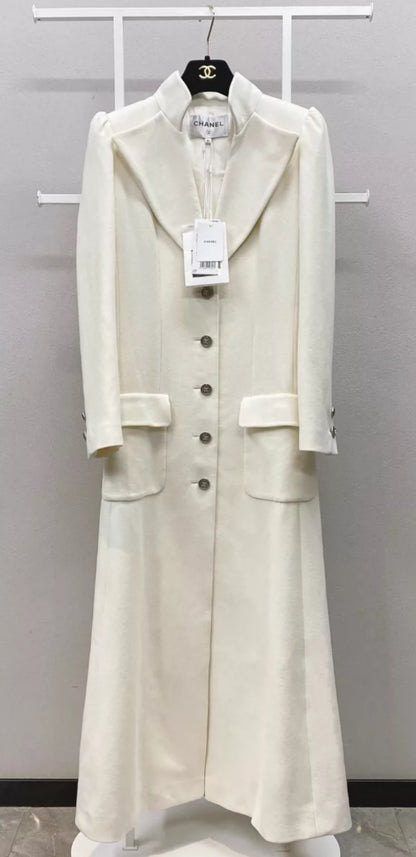 Chanel 21A Wool, Cashmere Ecru Coat