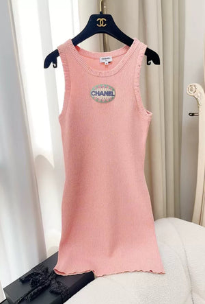 Chanel 25P Pink Knitted Dress Chanel 25P Pink Knitted Dress