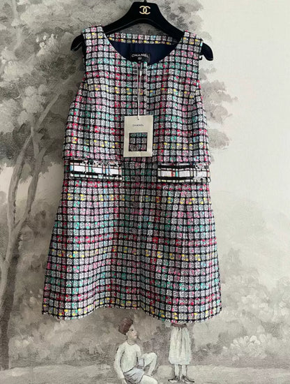 Chanel 25C Multicolor Tweed Vest