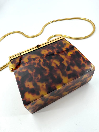 CHANEL 1997 Tortoiseshell shoulder bag with gold hardware