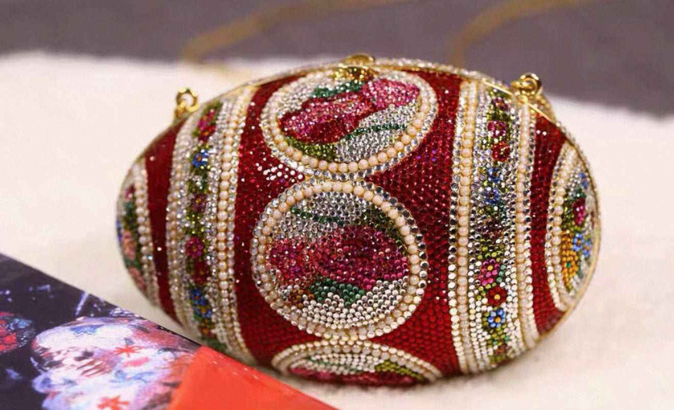 Judith Leiber Super Limited Edition 
Faberge Egg
 Crystal Evening Bag Minaudières