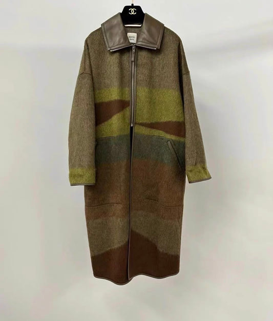 Hermes “Rocabar” runway cashmere and mohair coat, size fr34