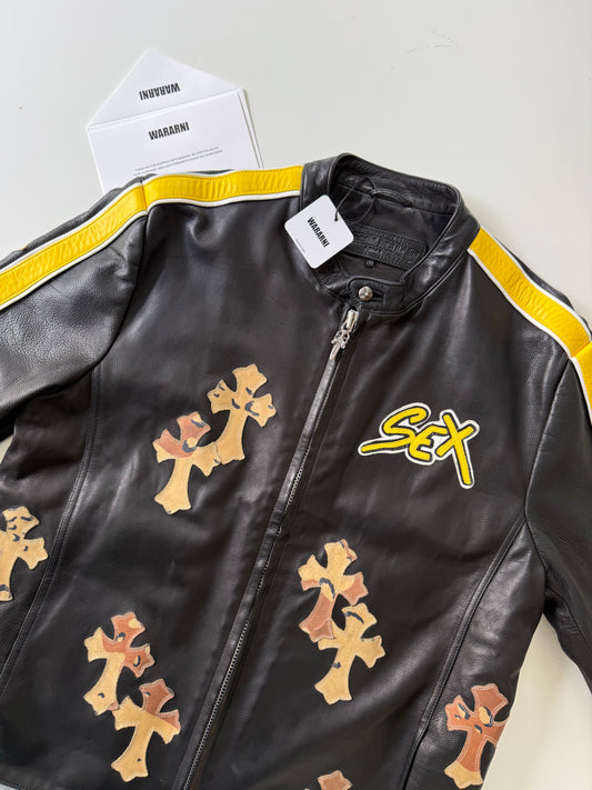 Chrome Hearts Sex Records Leather Racing Jacket