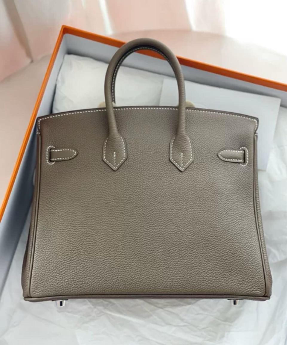 Hermes Birkin 25 Etoupe Togo Palladium Hardware stamp U full set