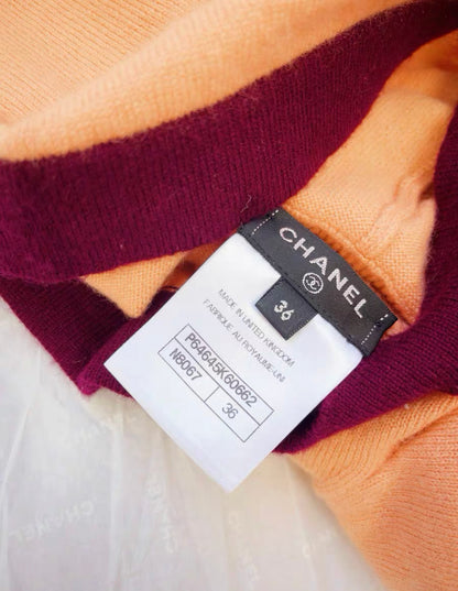 Chanel 20A orange red cashmere cardigan and shorts size 36