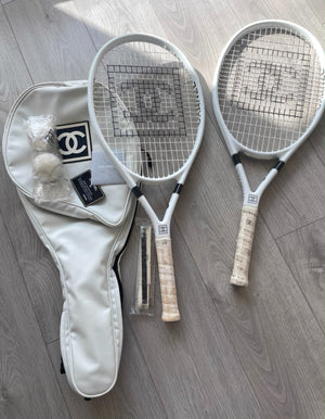 CHANEL white Tennis Racket set