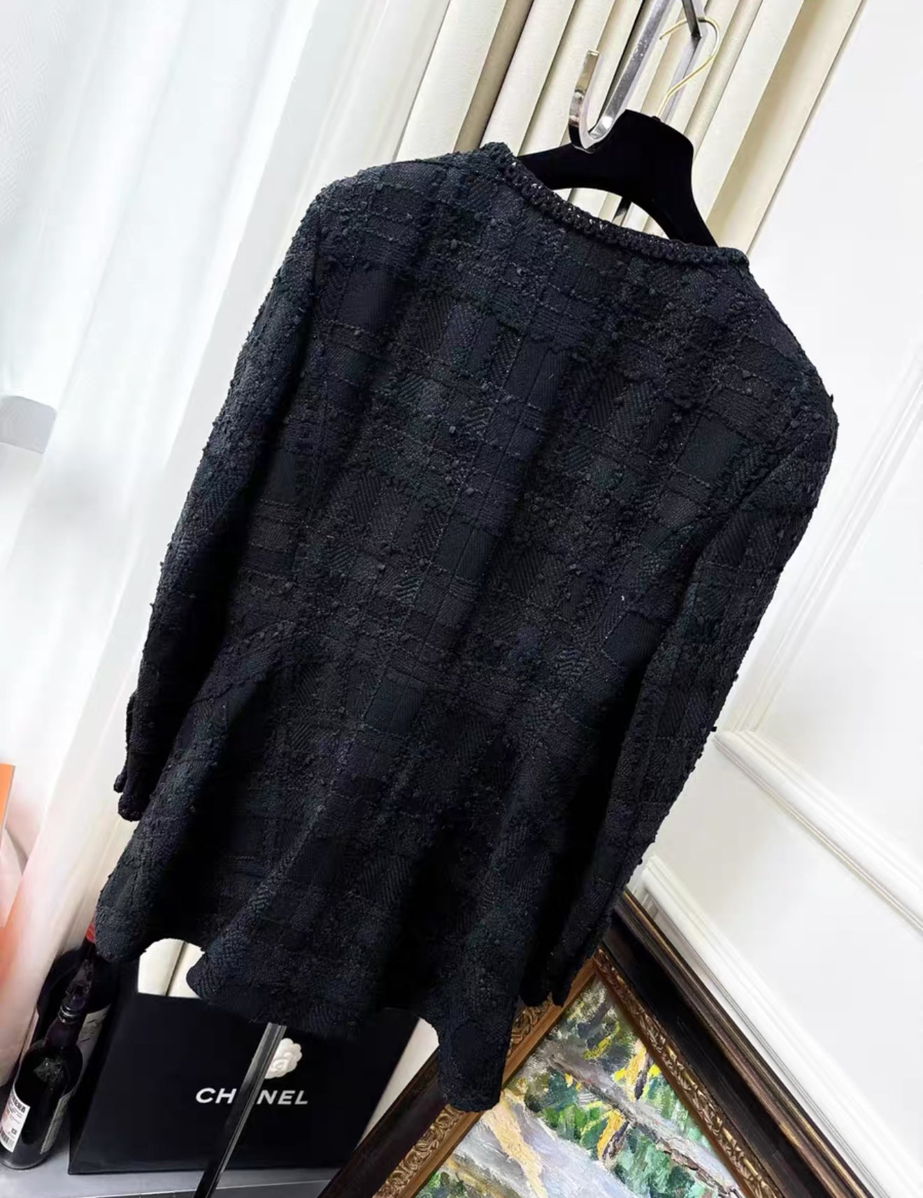 Chanel 23S black tweed dress