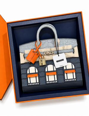Hermès "Rainy Days" Sac Faubourg Birkin 20 Gris Misty Matte Alligator Permabrass Hardware