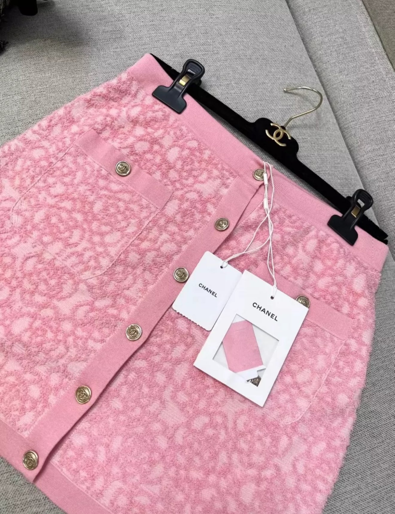 Chanel 21C Pink & Pale Pink Skirt