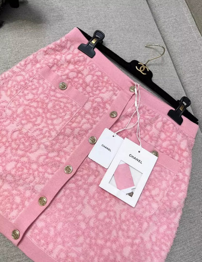 Chanel 21C Pink & Pale Pink Skirt
