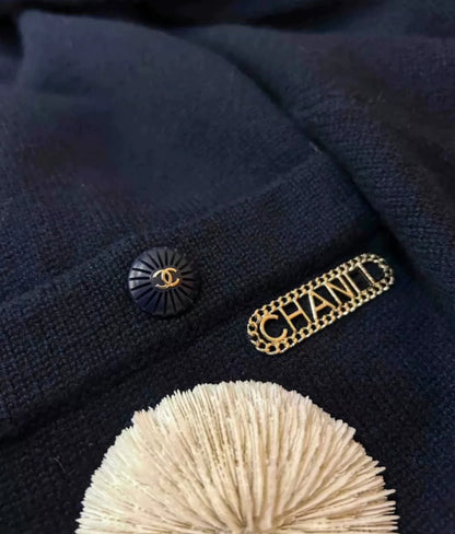 Chanel 20C dark blue knitted dress