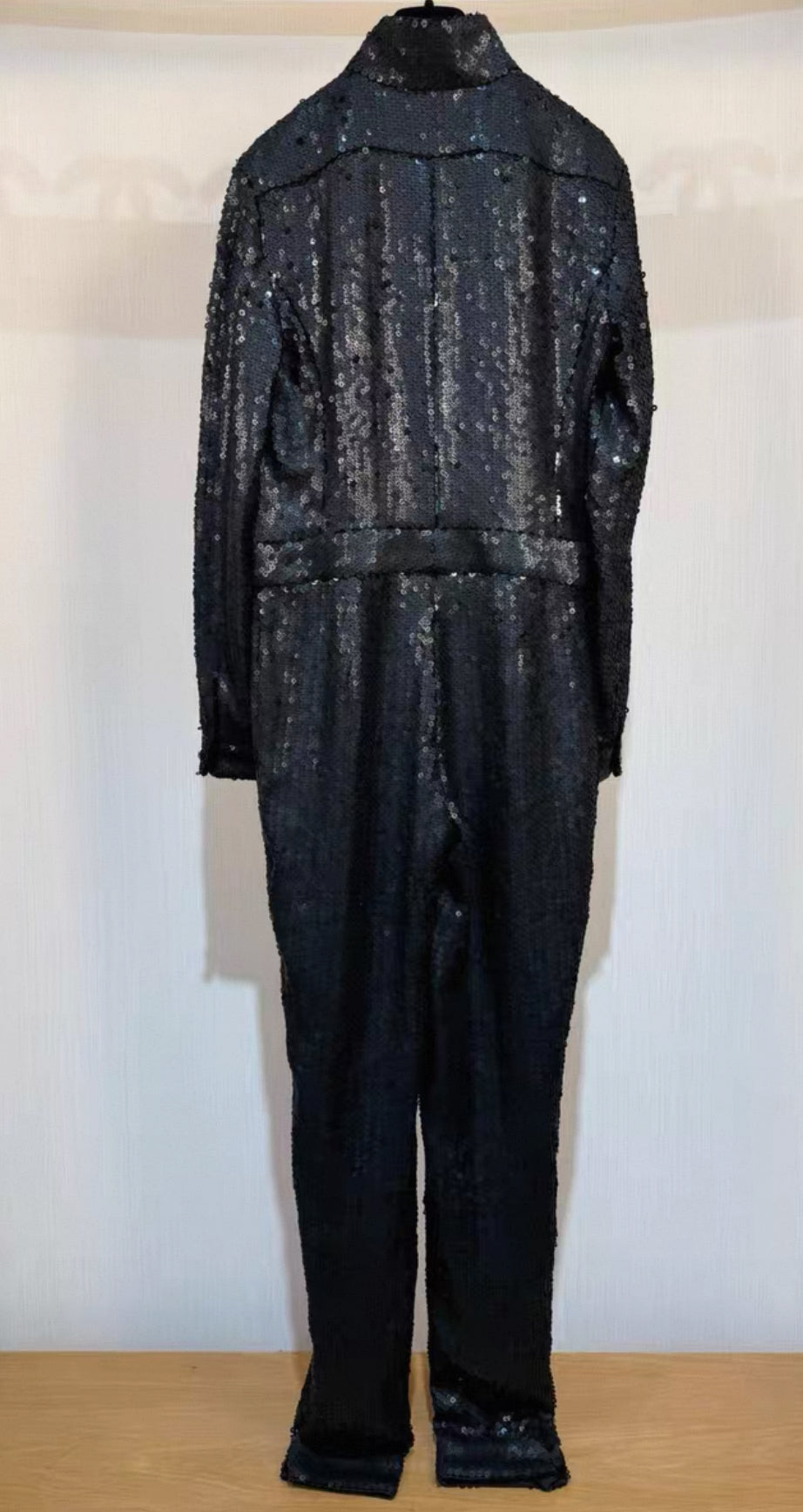 Chanel 23c Black Sequin Jumpsuit