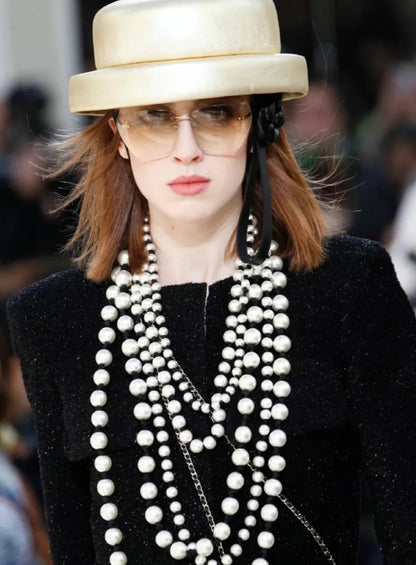 Chanel 16k Golden Metallic Lambskin Boater Hat