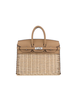 HERMÈS Birkin 25 Picnic Mini Chai Swift leather Palladium hardware