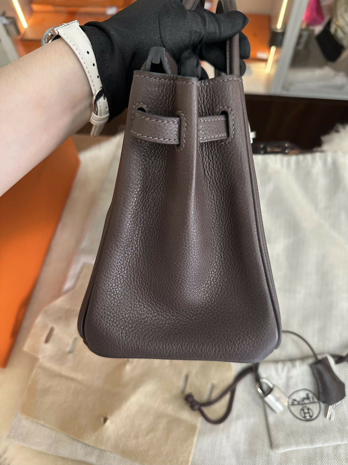 Hermès Birkin 25 Barenia Leather with Palladium Hardware