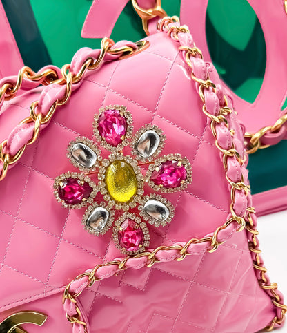 Chanel 1995 Spring/Summer Barbie Collection Oversized Gripoix Floral Brooch