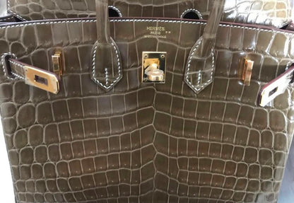 Hermes Birkin 25 Ficelle shiny niloticus gold hardware  - Rare colour -