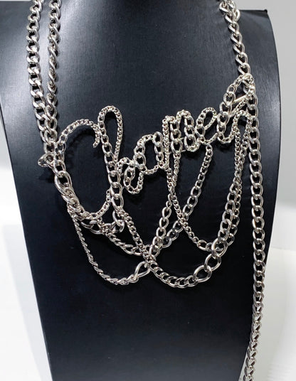 Chanel 06P Silver Letter Waist Chain