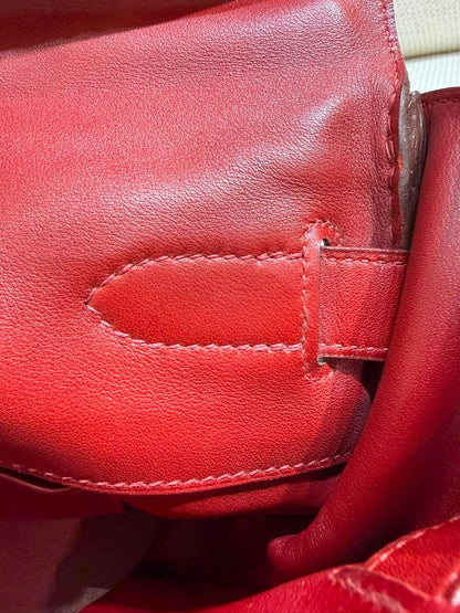 Rare* Hermes Kelly Relax 50cm Rouge H sikkim ck leather palladium hardware