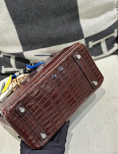 Hermès Birkin 25 Crocodile Niloticus Marron