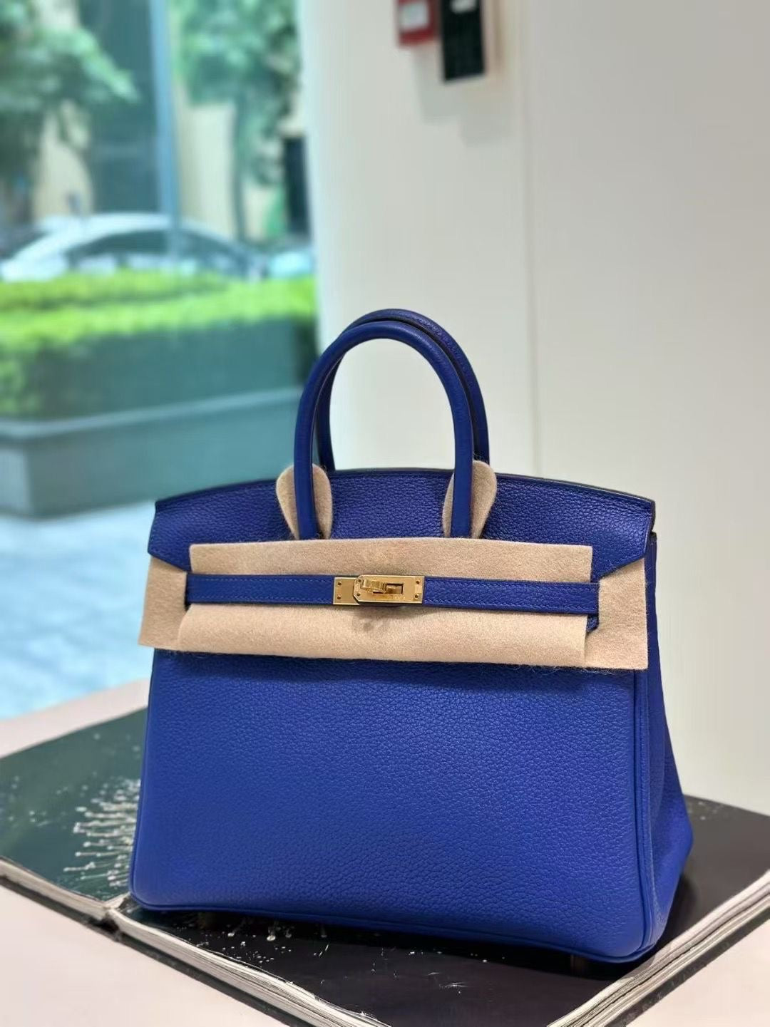Hermes Birkin 25 Blue Royal Togo Leather Gold Hardware