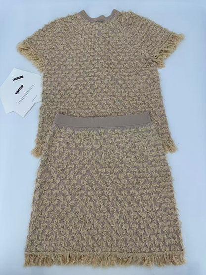 Chanel 18C light Yellow cardigan and skirt suit set