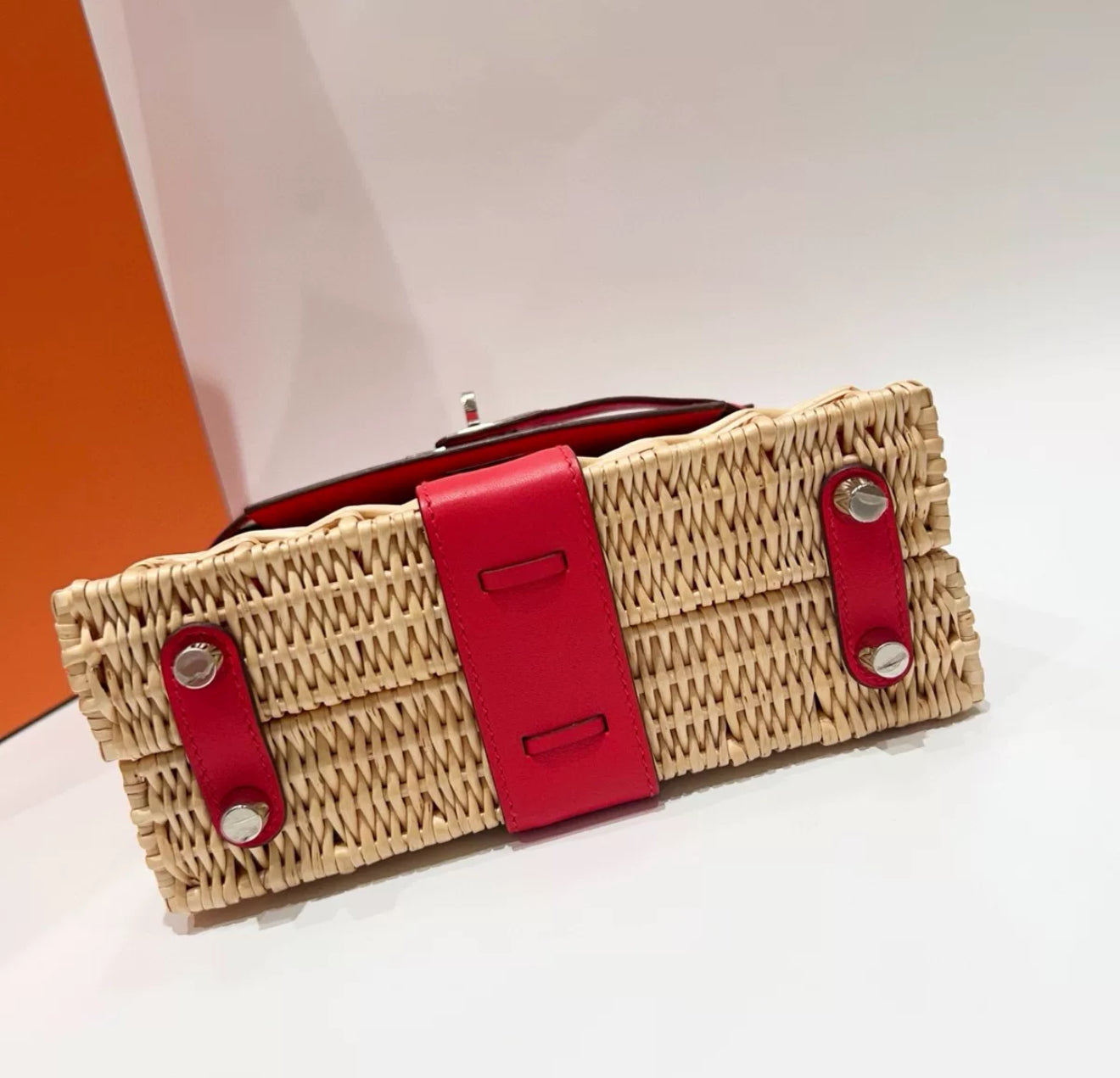 Hermès Kelly Mini Picnic Red Swift Leather Palladium Hardware
