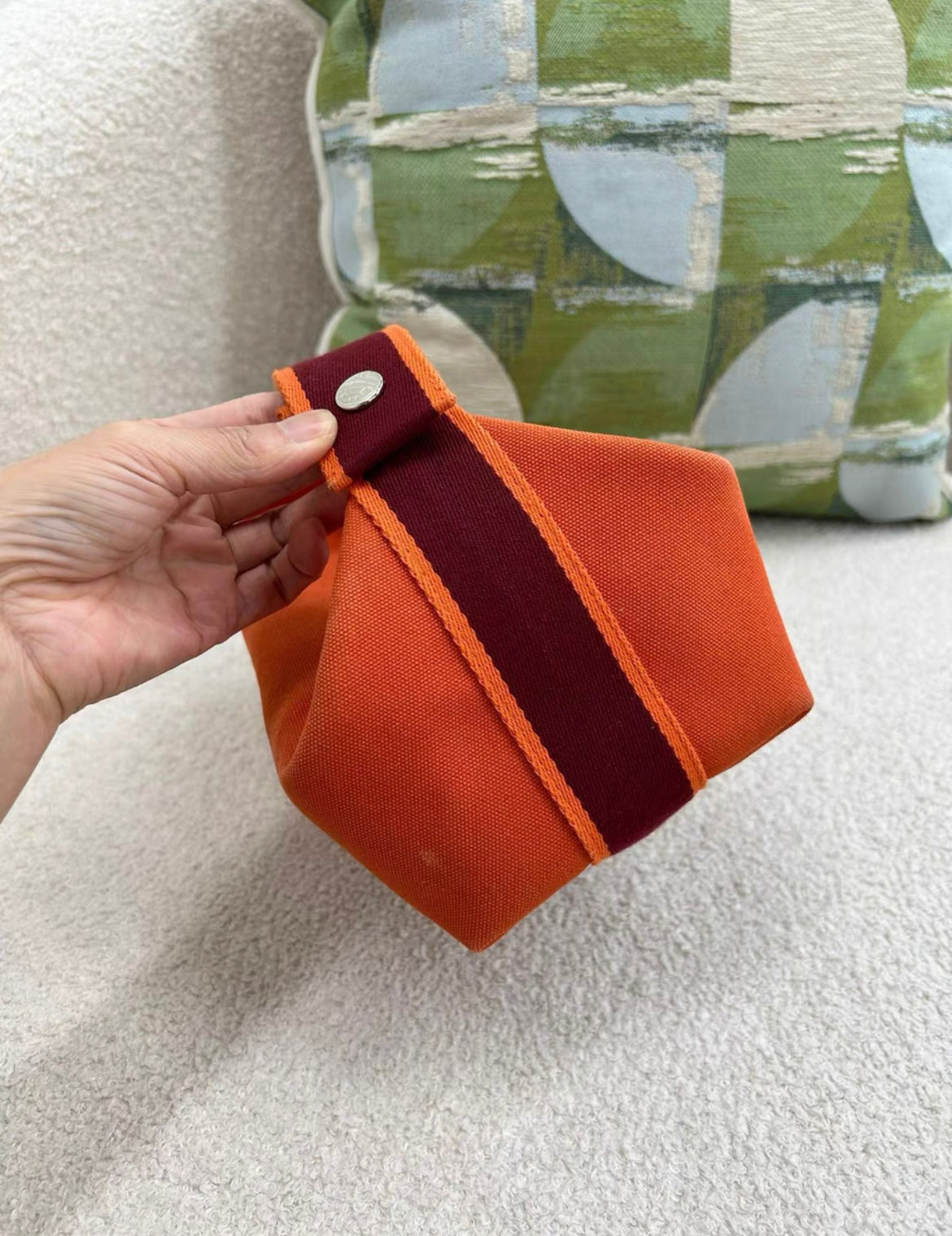 Hermès Pochette Bride-à-Brac model, Small in cotton Orange