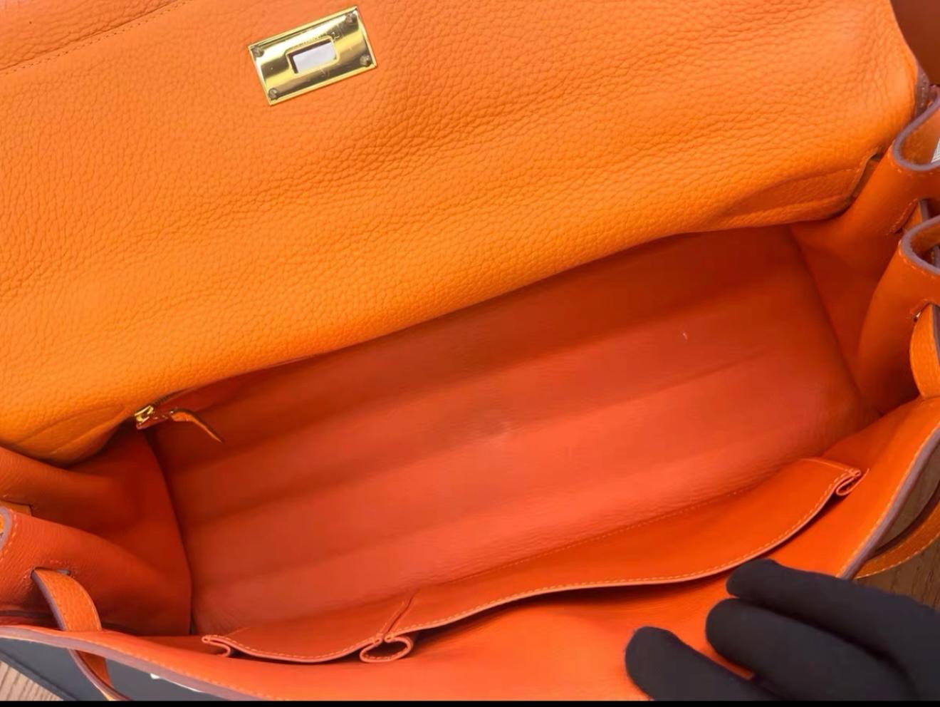 Hermès Limited Edition Kelly Fringe JPG Shoulder Orange Togo