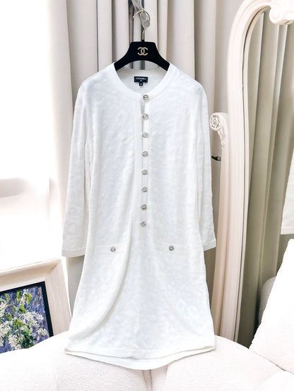 Chanel 23A white camellia dress