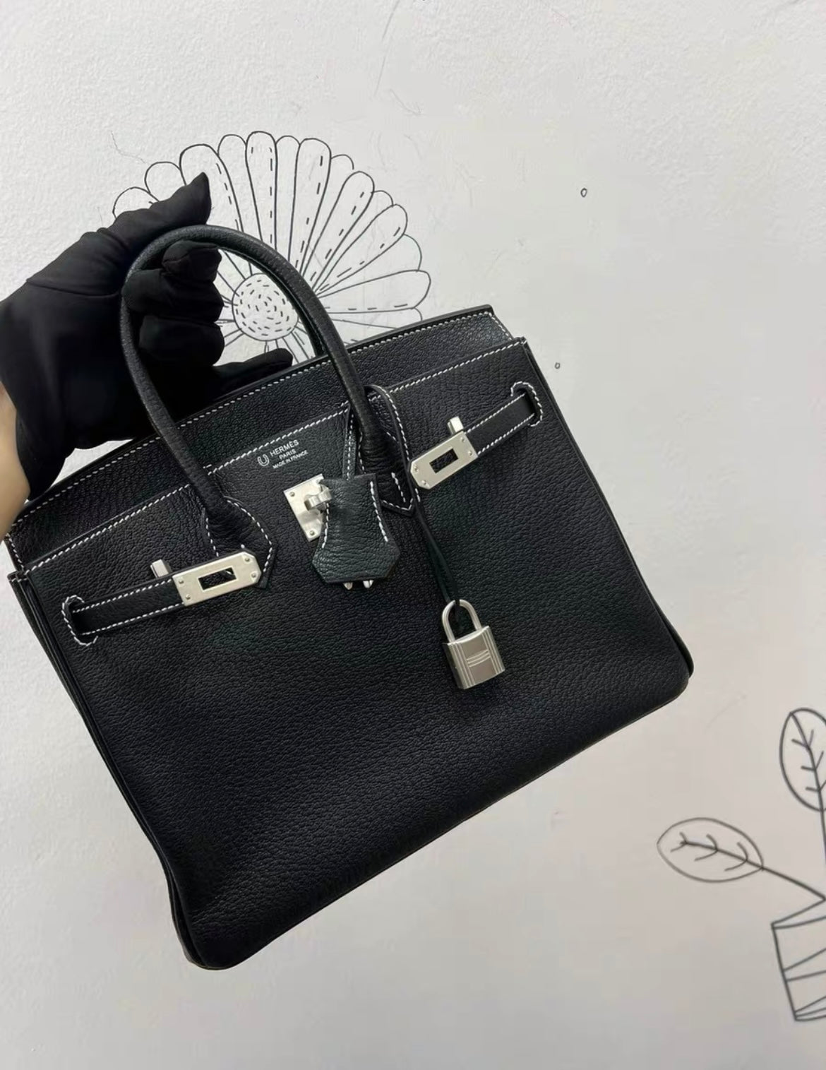 Hermès Special Order (HSS) Birkin 25 Black Chèvre Brushed