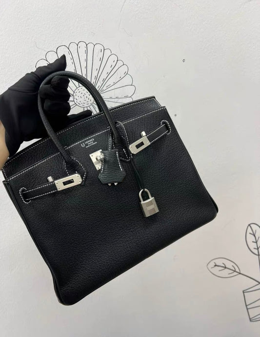 Hermès Special Order (HSS) Birkin 25 Black Chèvre Brushed Palladium Hardware