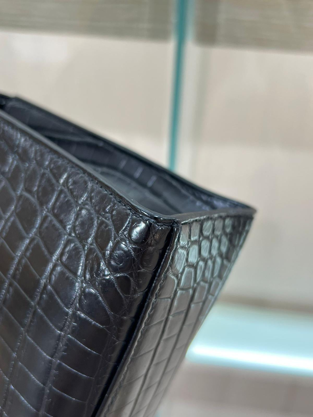 Hermès Mini Kelly Pochette So Black Matte Crocodile
