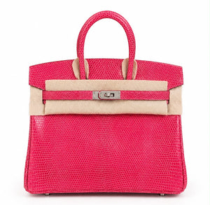 Hermes Birkin 25 rose extreme lizard palladium hardware