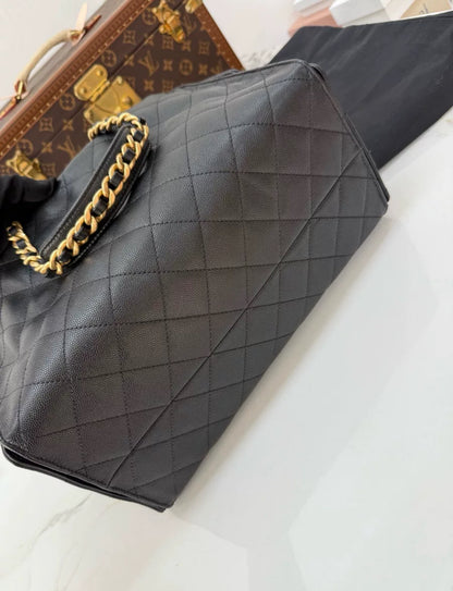 Chanel 25 hobo bag Black Leather Gold hardware