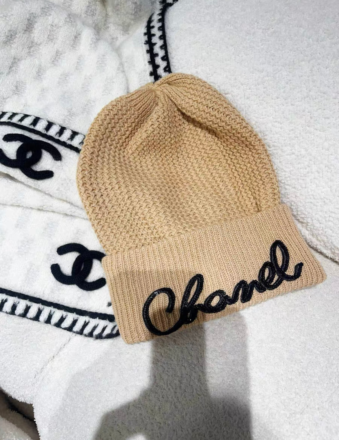 Chanel 22A Khaki Knitted Beanie