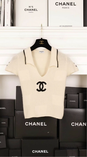Chanel ecru Cashmere Knitted Top