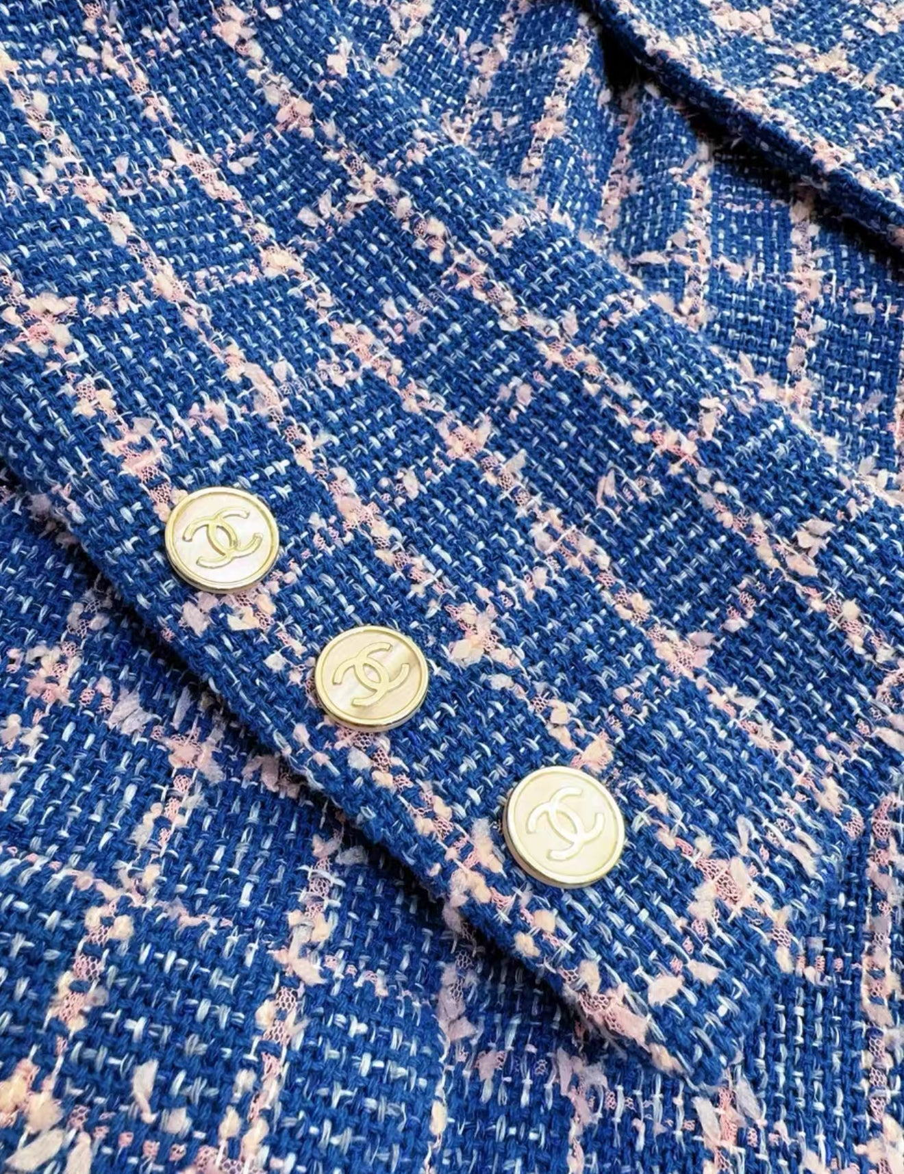 Chanel 24C Blue Tweed Long Coat