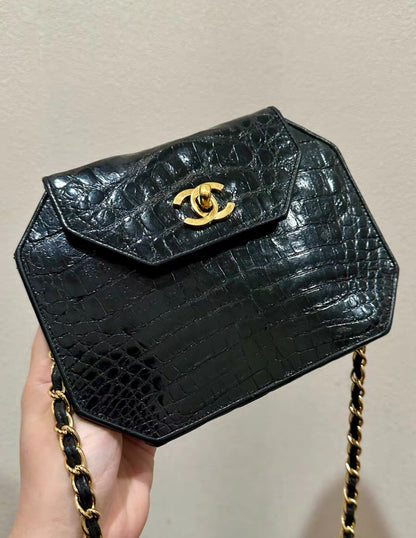 Chanel Vintage Crocodile Flap Clutch